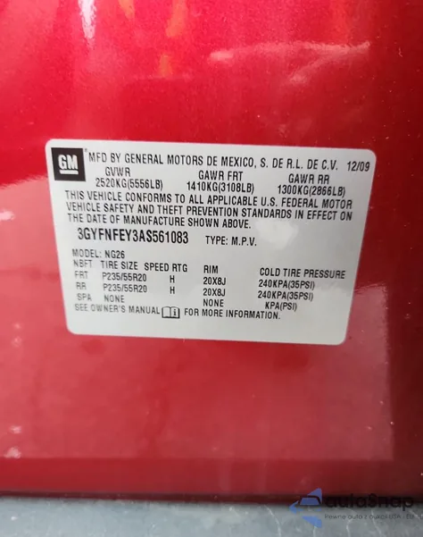 2010 Cadillac Srx Premium Collection из США, поврежденный, VIN 3GYFNFEY3AS561083